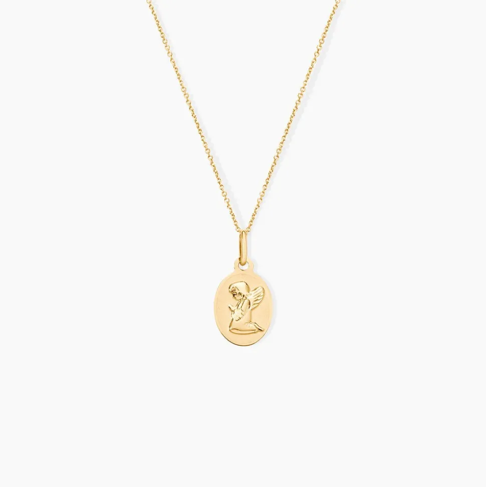 Pendentif Hadia Ange Ovale Or Jaune