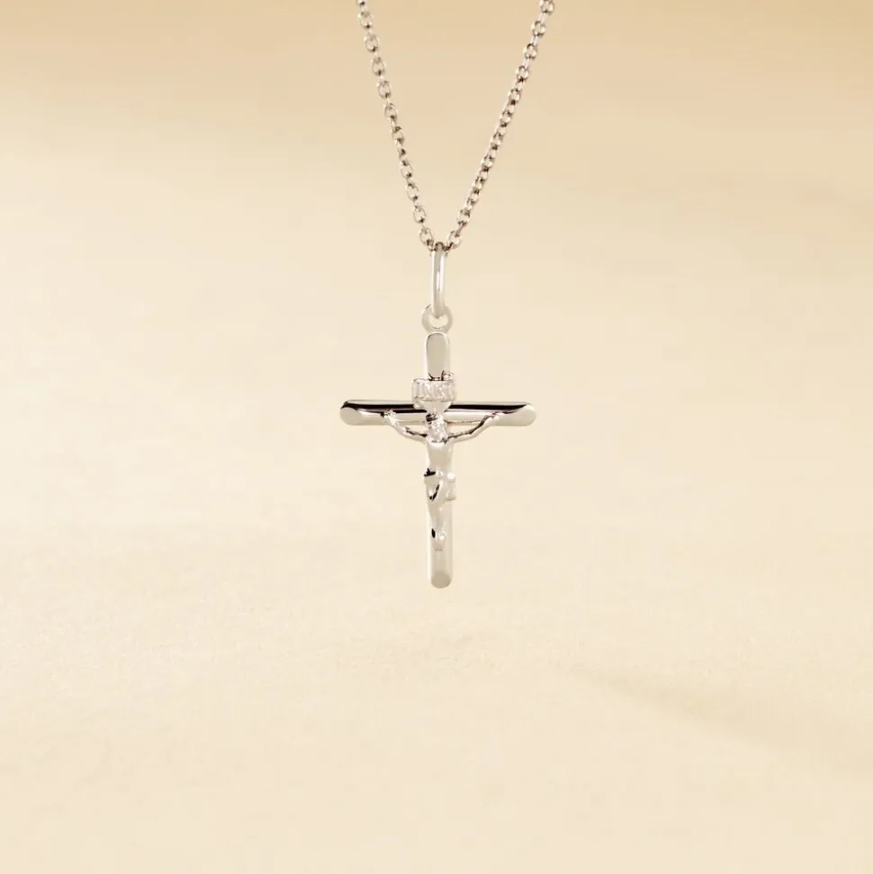 Pendentif Haley Croix Or Blanc