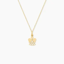 Pendentif Hallie Ange Dentelle Or Jaune