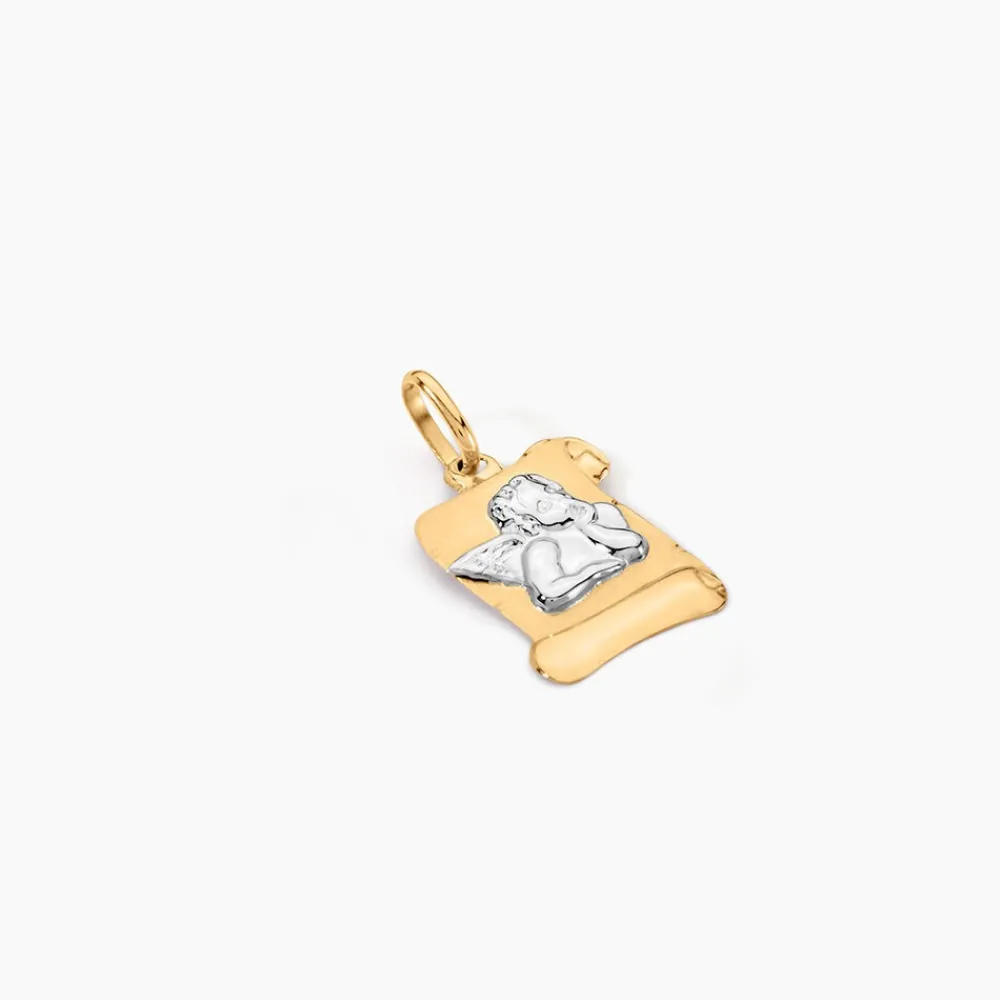 Pendentif Hanan Ange Parchemin Or Bicolore|Marc Orian Outlet