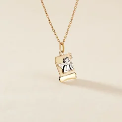 Pendentif Hanan Ange Parchemin Or Bicolore|Marc Orian Outlet