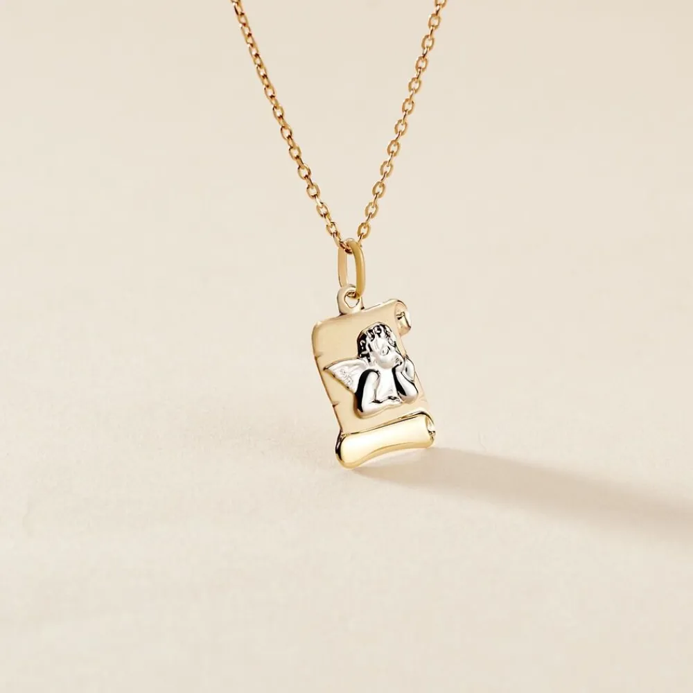 Pendentif Hanan Ange Parchemin Or Bicolore|Marc Orian Outlet