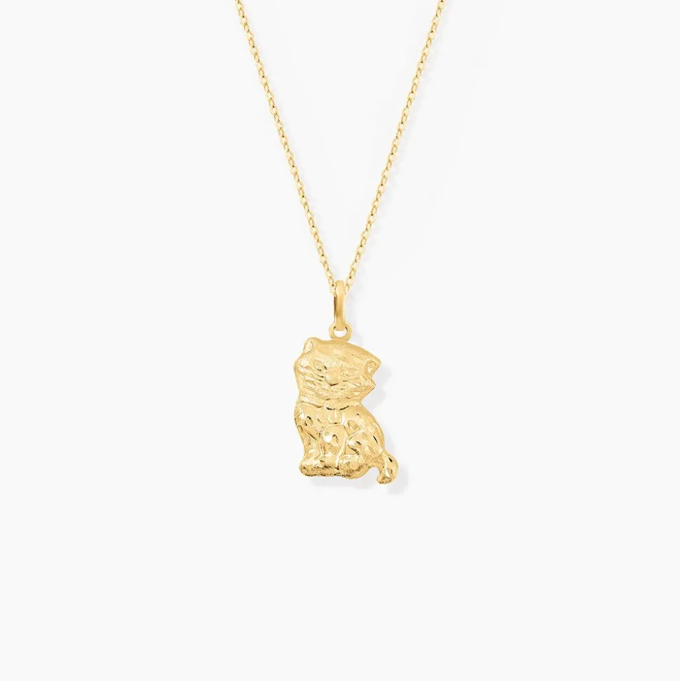 Pendentif Hayate Chat Or Jaune