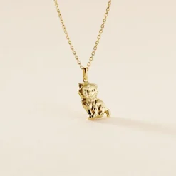 Pendentif Hayate Chat Or Jaune