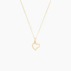 Pendentif Heather Coeur Strie Or Jaune