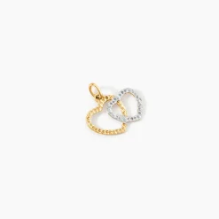 Pendentif Hedda Coeurs Ciseles Or Bicolore