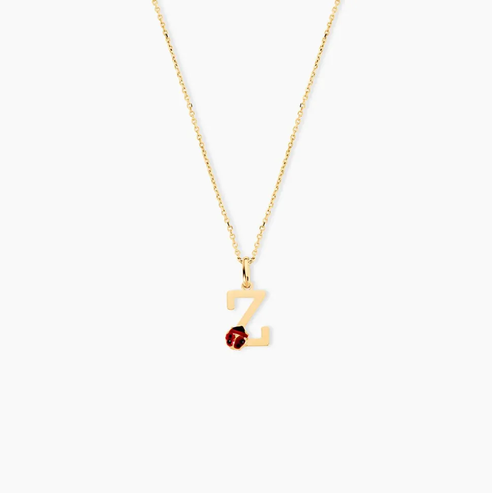 Pendentif Helidie Coccinelle Lettre Or Jaune