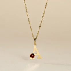 Pendentif Helidie Coccinelle Lettre Or Jaune