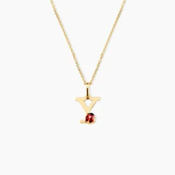 Pendentif Helidie Coccinelle Lettre Or Jaune