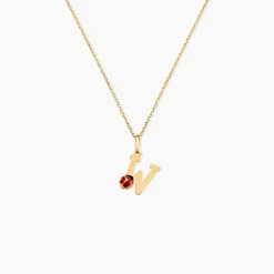 Pendentif Helidie Coccinelle Lettre Or Jaune