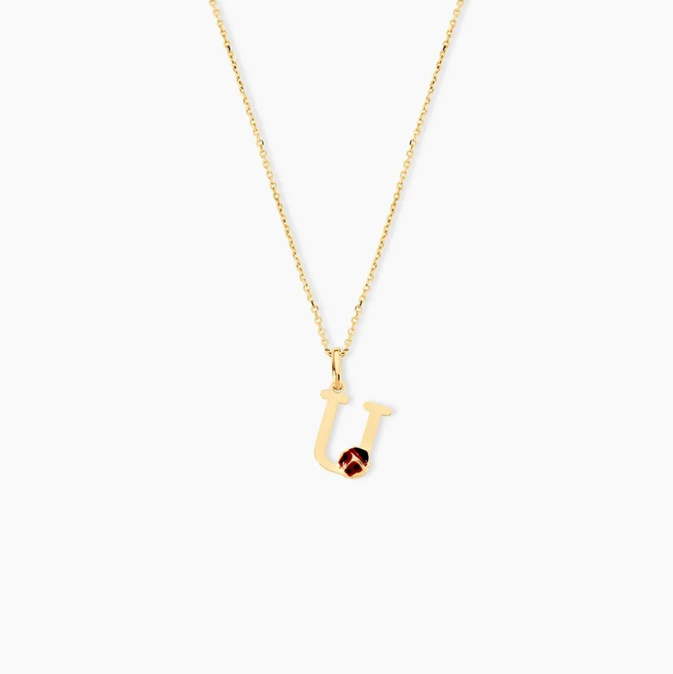 Pendentif Helidie Coccinelle Lettre Or Jaune