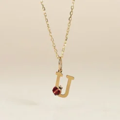 Pendentif Helidie Coccinelle Lettre Or Jaune