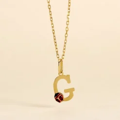 Pendentif Helidie Coccinelle Lettre Or Jaune|Marc Orian New