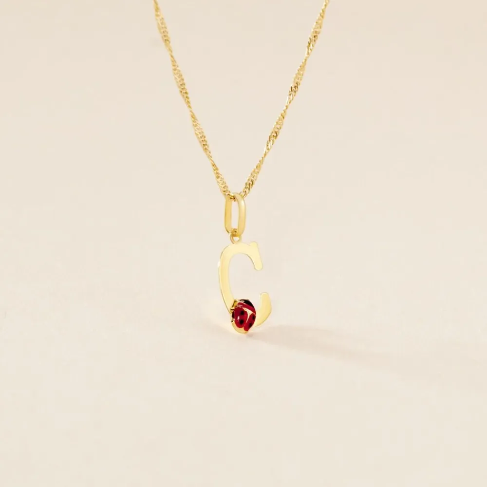 Pendentif Helidie Coccinelle Lettre Or Jaune|Marc Orian Clearance