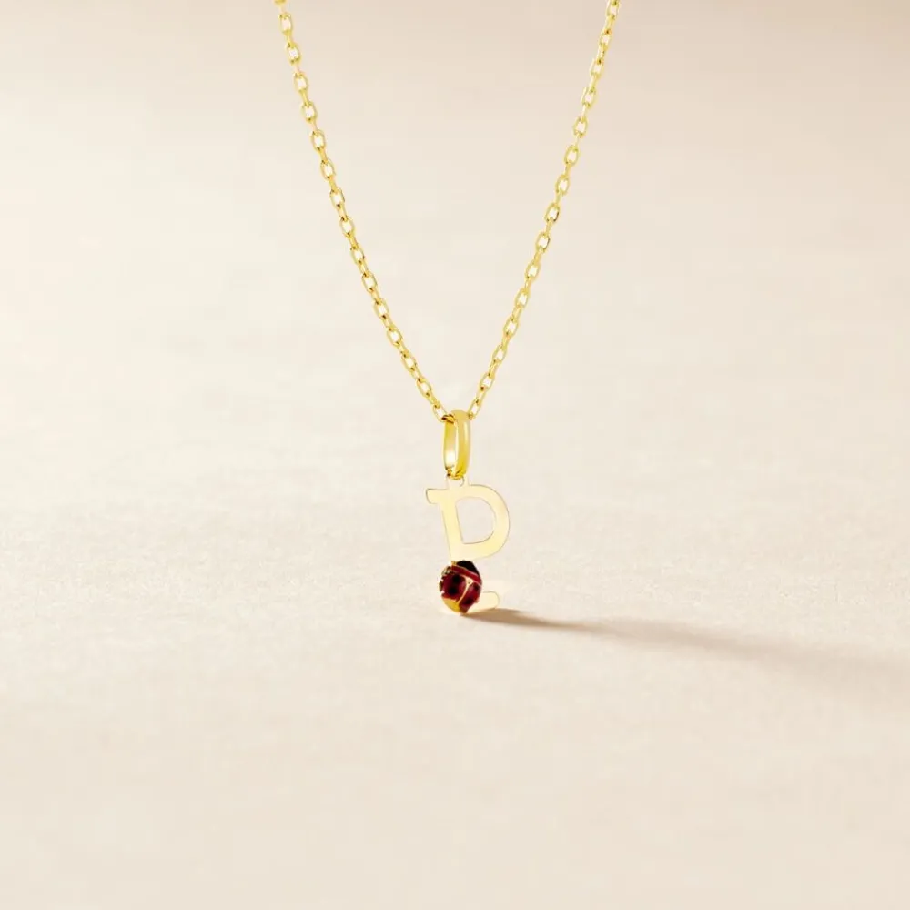 Pendentif Helidie Coccinelle Lettre Or Jaune|Marc Orian Outlet