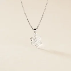 Pendentif Herbertine Flocon Or Blanc