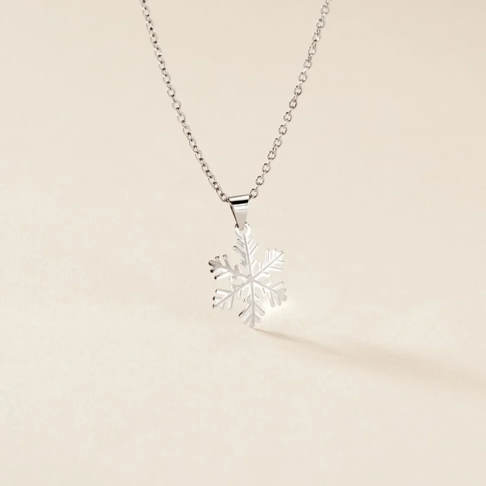 Pendentif Herbertine Flocon Or Blanc