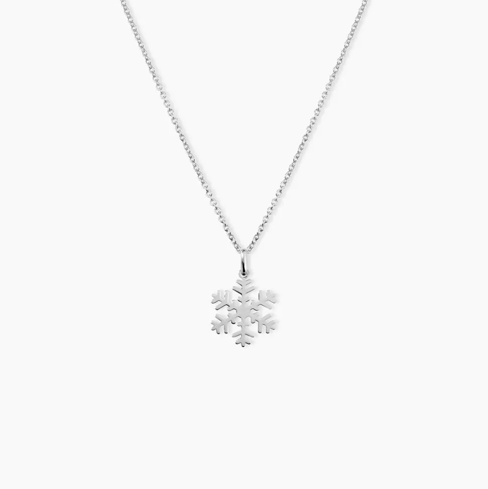 Pendentif Herbertine Flocon Or Blanc