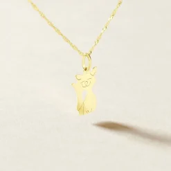 Pendentif Herman Chat Or Jaune