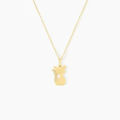 Pendentif Herman Chat Or Jaune