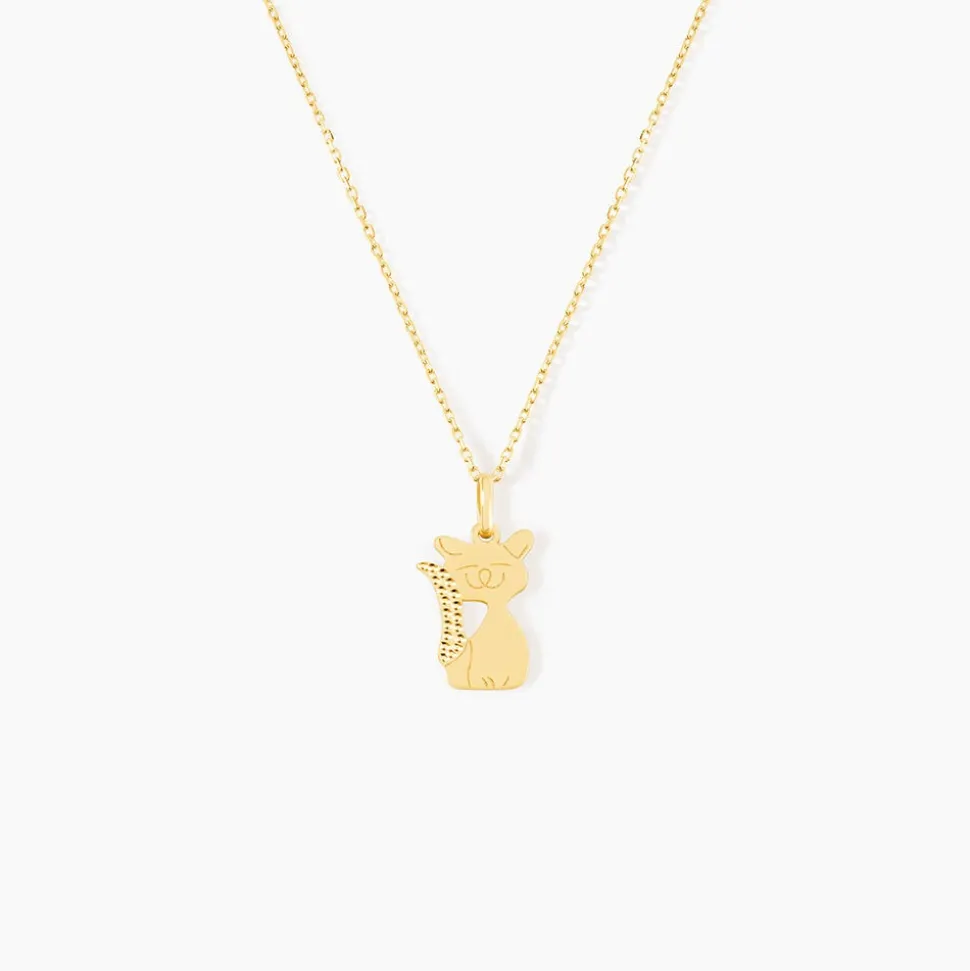 Pendentif Herman Chat Or Jaune