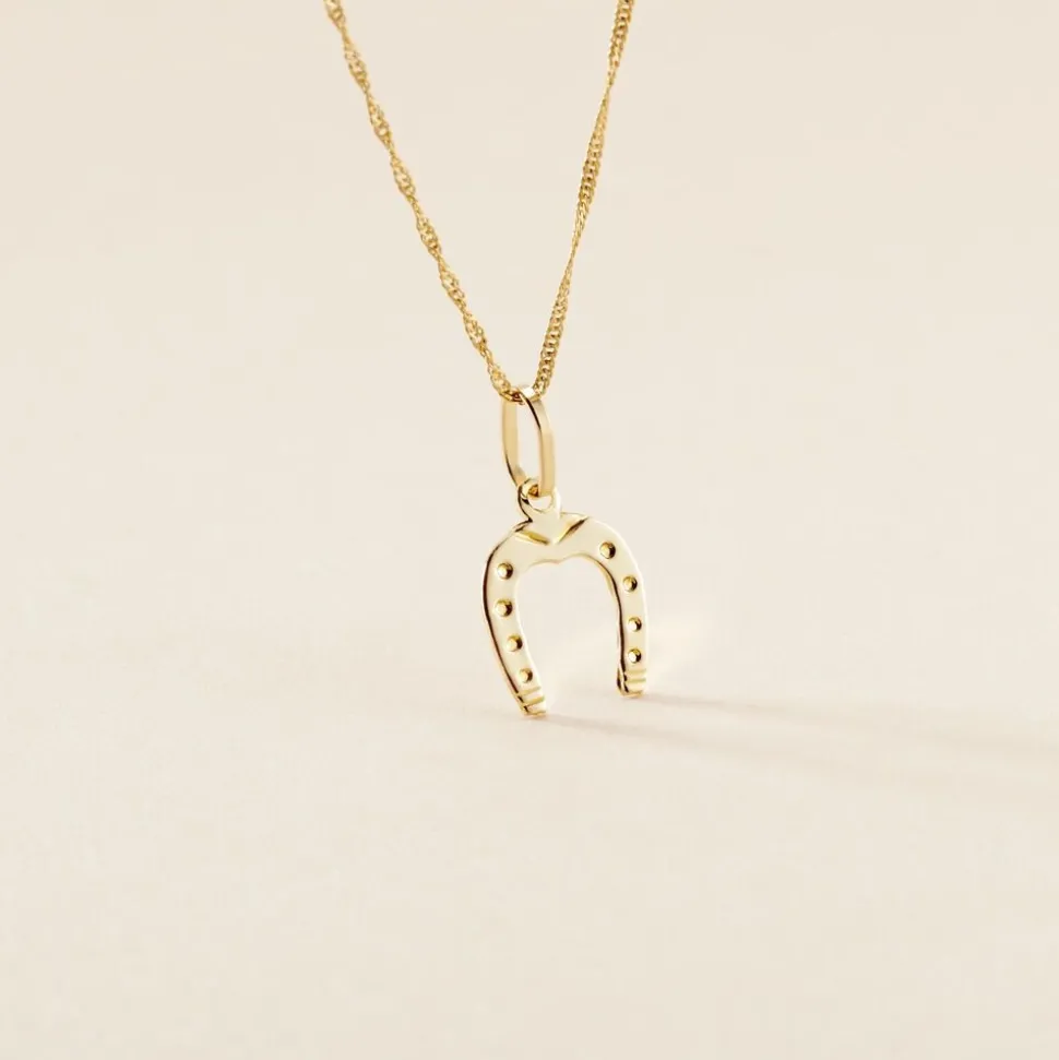 Pendentif Hillary Fer A Cheval Or Jaune