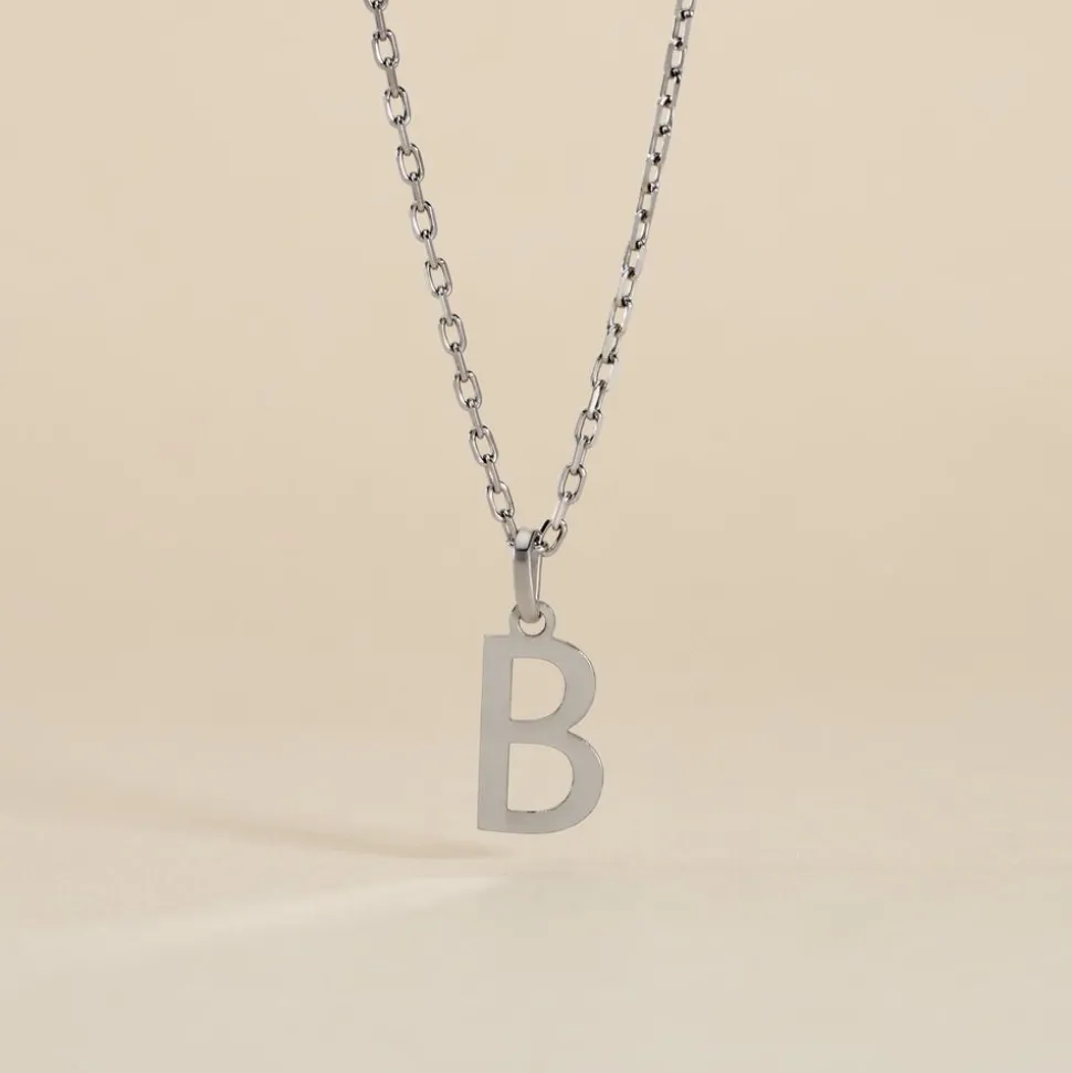 Pendentif Ionia Lettre Or Blanc