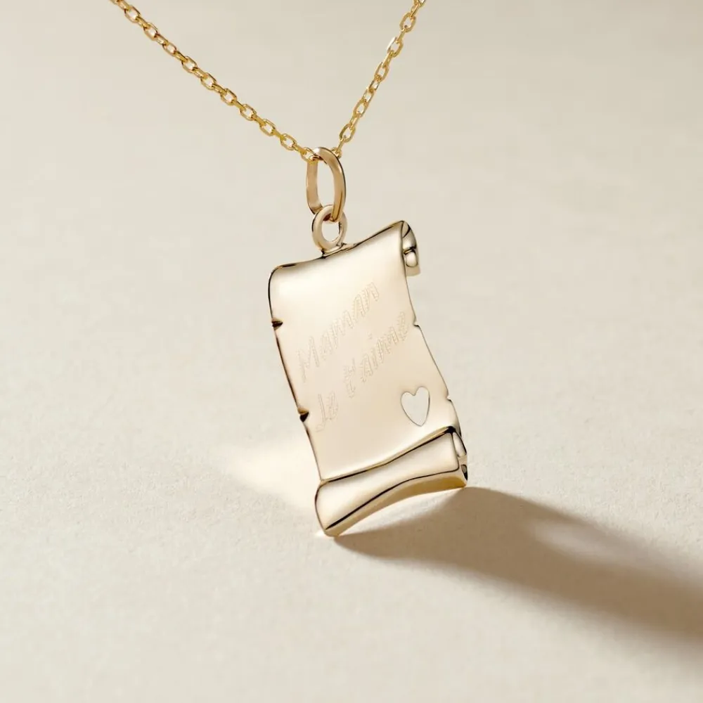 Pendentif Irenca Message Parchemin Or Jaune|Marc Orian Discount