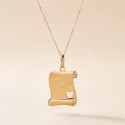 Pendentif Irenca Message Parchemin Or Jaune|Marc Orian Hot