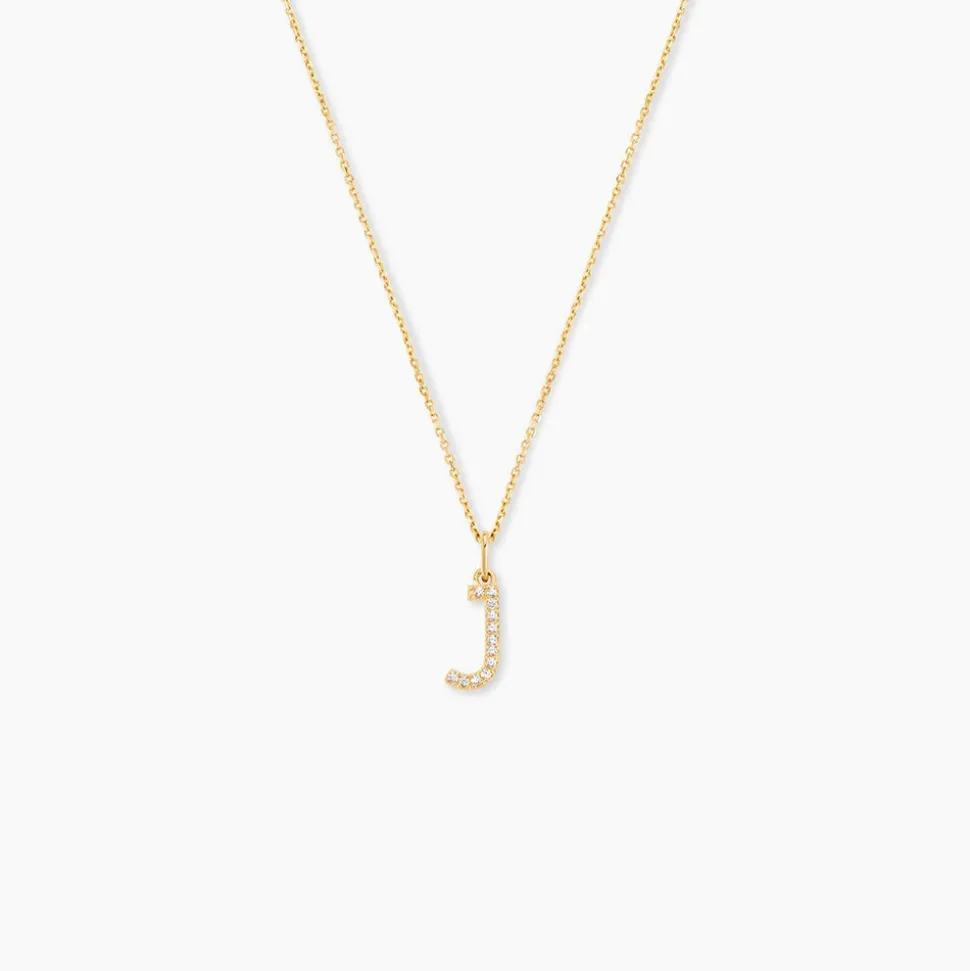 Pendentif Klementine Lettre J Or Jaune Oxyde