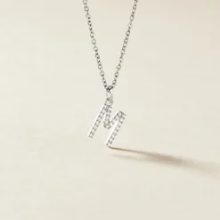 Pendentif Klementine Or Blanc Oxyde De Zirconium