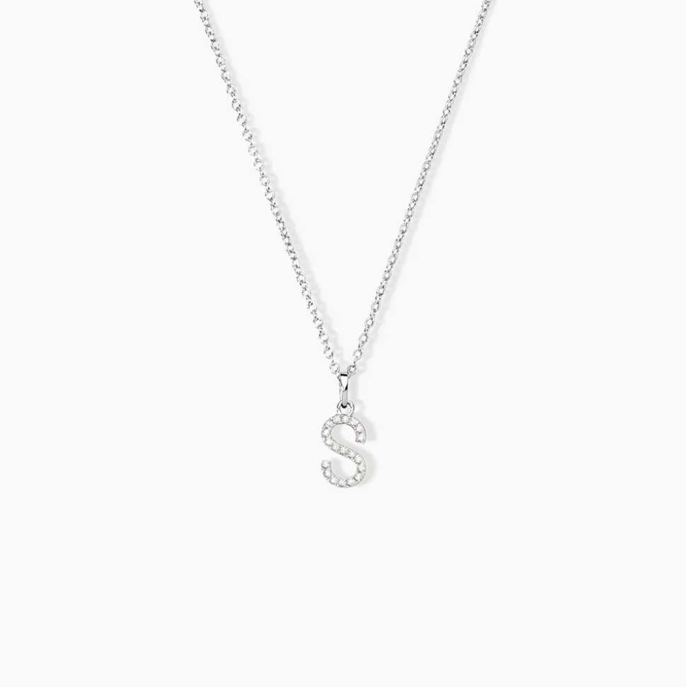 Pendentif Klementine Or Blanc Oxyde De Zirconium