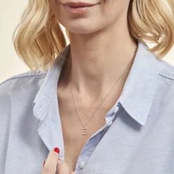 Pendentif Klementine Or Blanc Oxyde De Zirconium