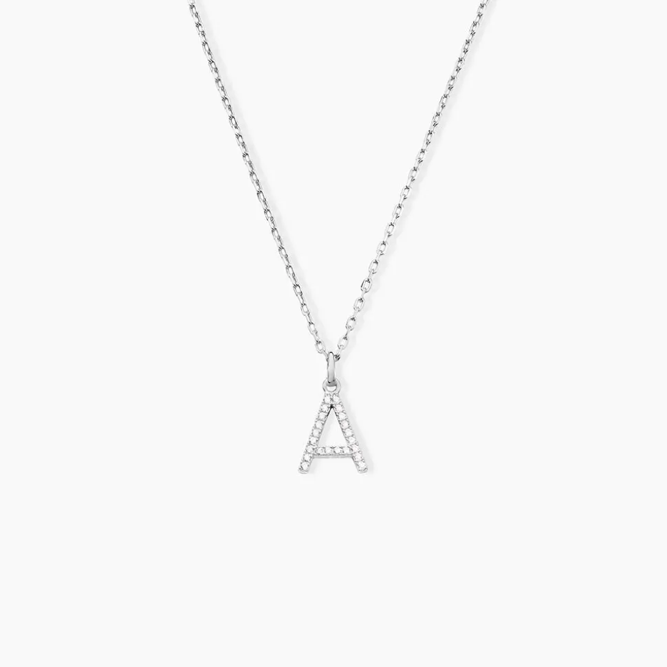 Pendentif Klementine Or Blanc Oxyde De Zirconium