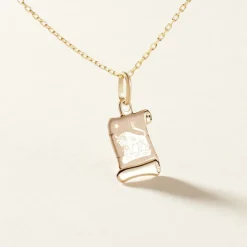 Pendentif Lamie Zodiaque Parchemin Or Jaune