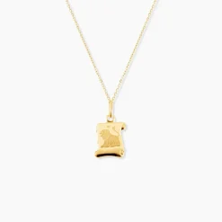 Pendentif Lamie Zodiaque Parchemin Or Jaune