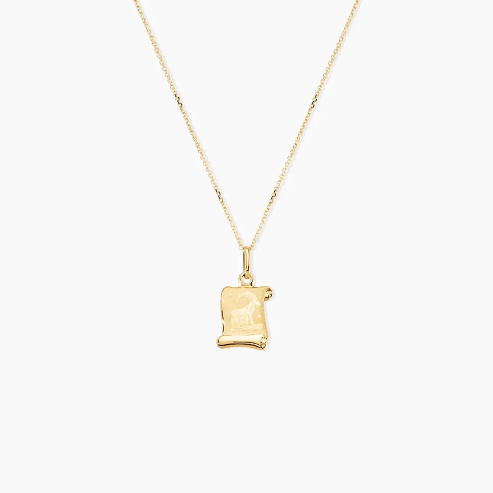 Pendentif Lamie Zodiaque Parchemin Or Jaune