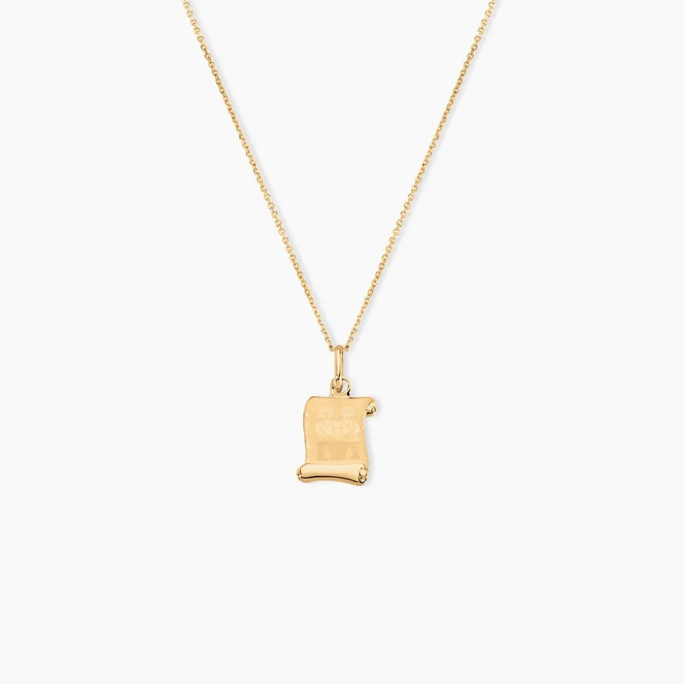 Pendentif Lamie Zodiaque Parchemin Or Jaune