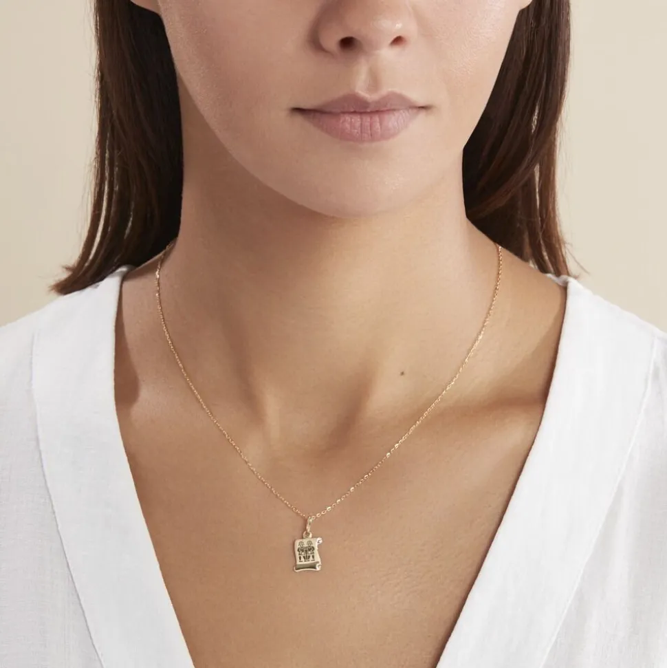 Pendentif Lamie Zodiaque Parchemin Or Jaune