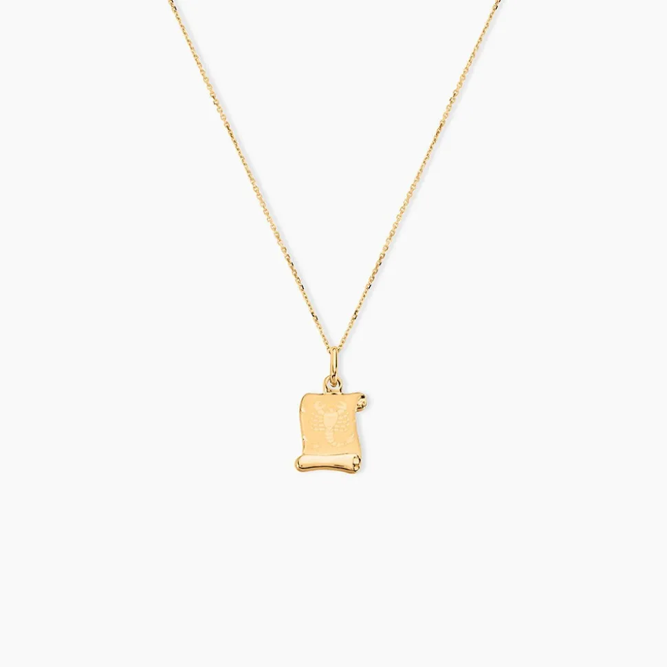 Pendentif Lamie Zodiaque Parchemin Or Jaune