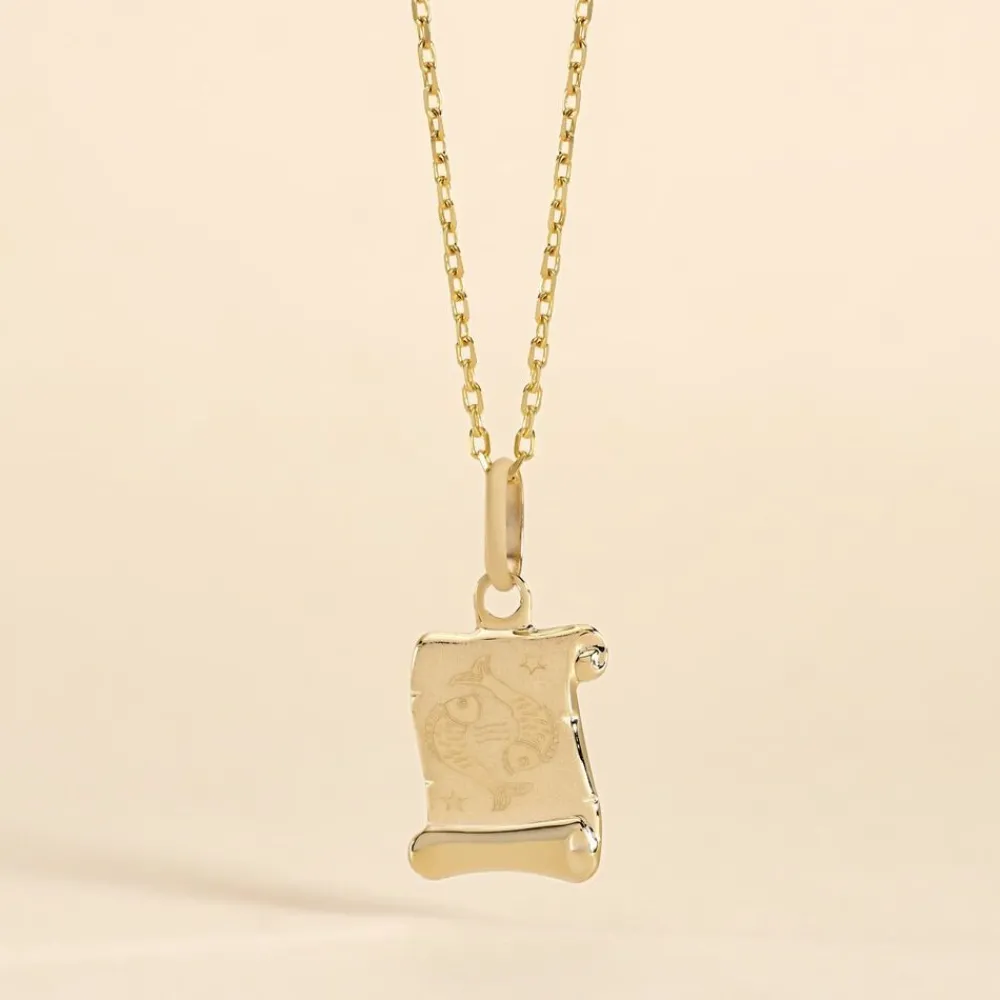 Pendentif Lamie Zodiaque Parchemin Or Jaune|Marc Orian Hot