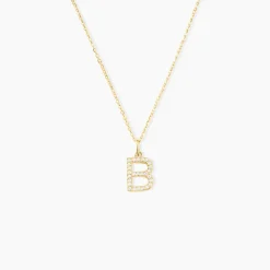 Pendentif Lettre B Or Jaune Oxyde