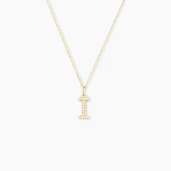 Pendentif Lettre I Or Jaune Oxyde