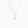 Pendentif Lettre K Or Jaune Oxyde