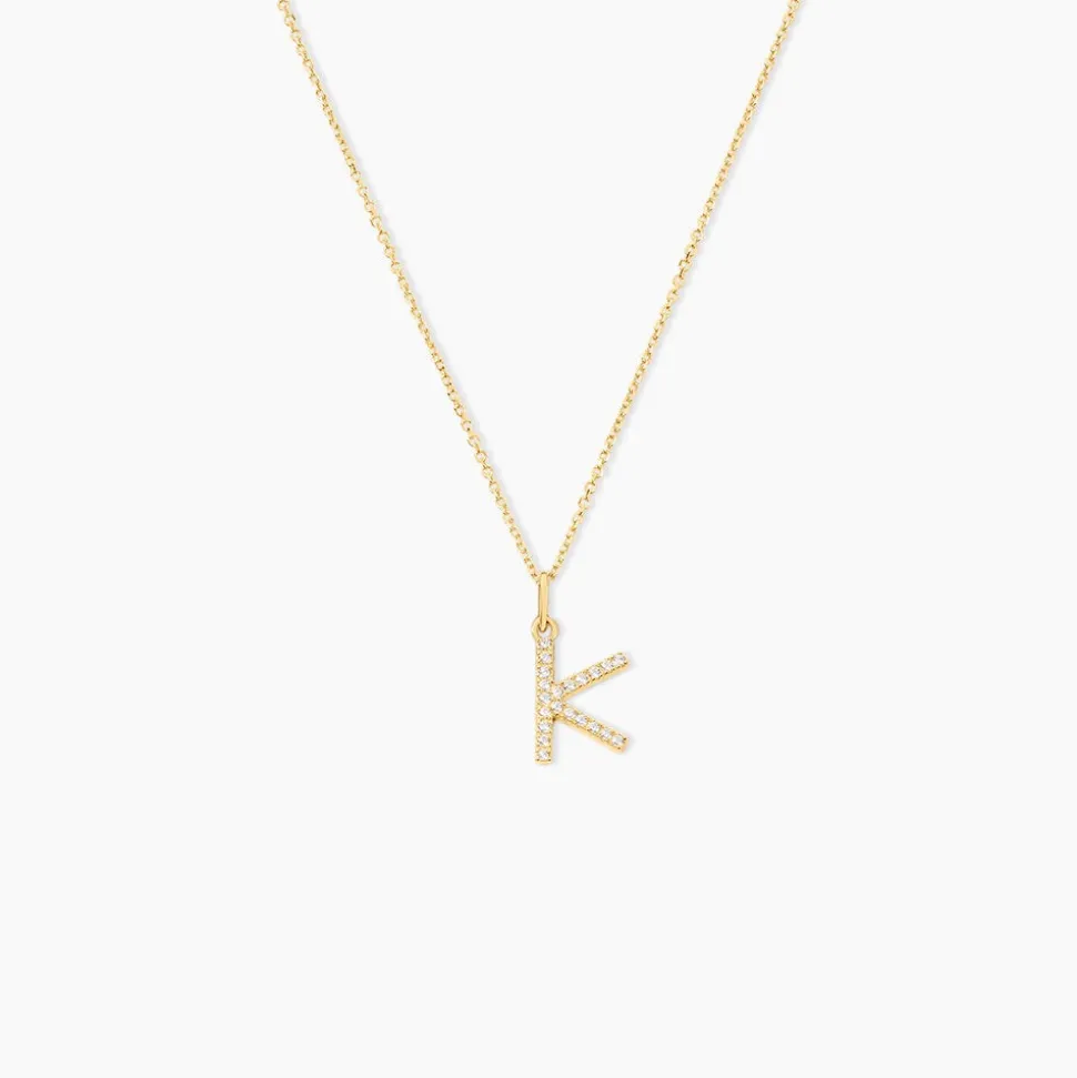 Pendentif Lettre K Or Jaune Oxyde