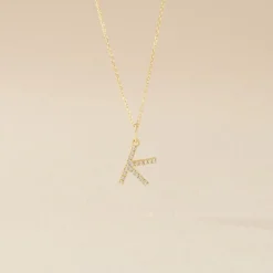 Pendentif Lettre K Or Jaune Oxyde