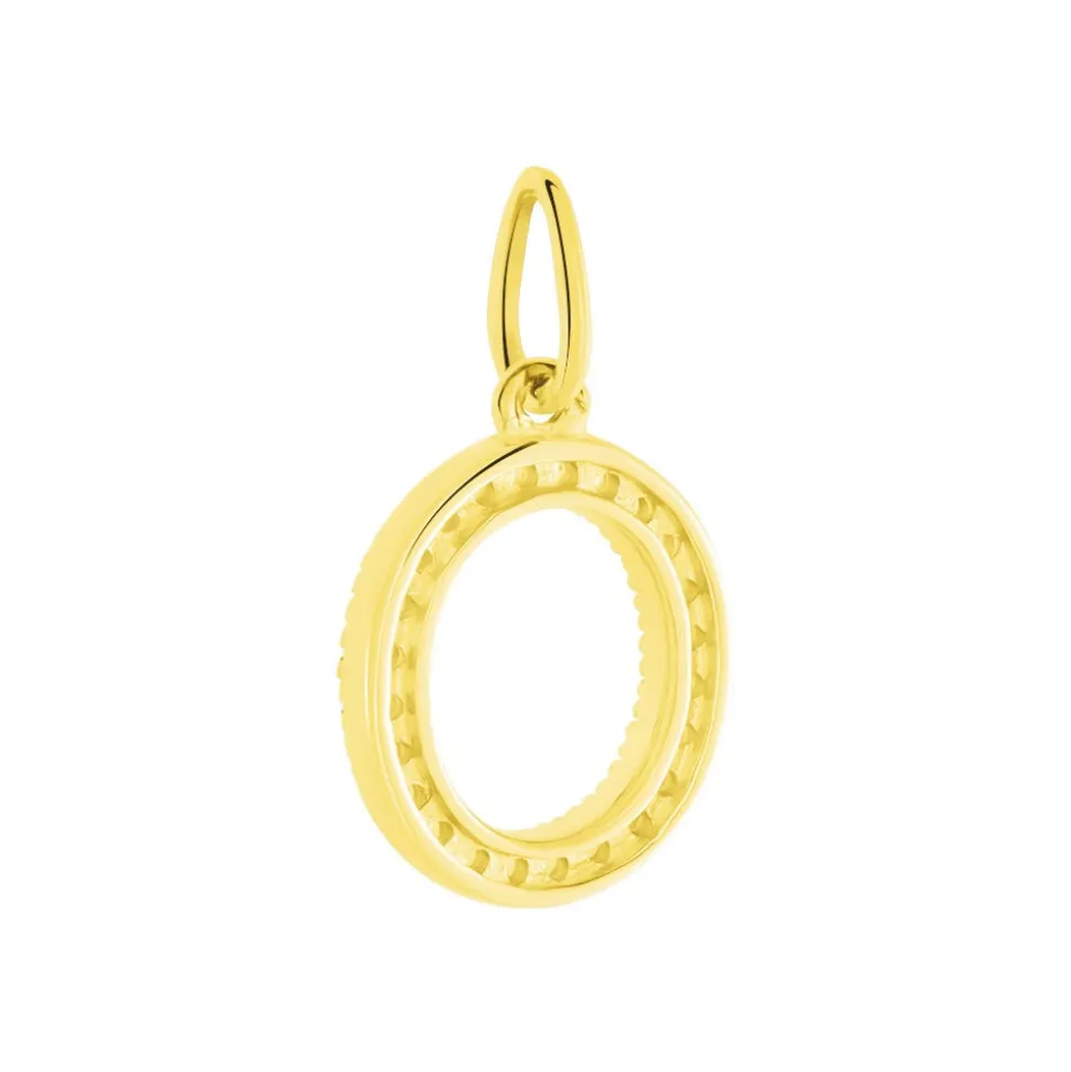 Pendentif Lettre O Or Jaune Oxyde