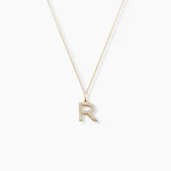 Pendentif Lettre R Or Jaune Oxyde|Marc Orian Hot