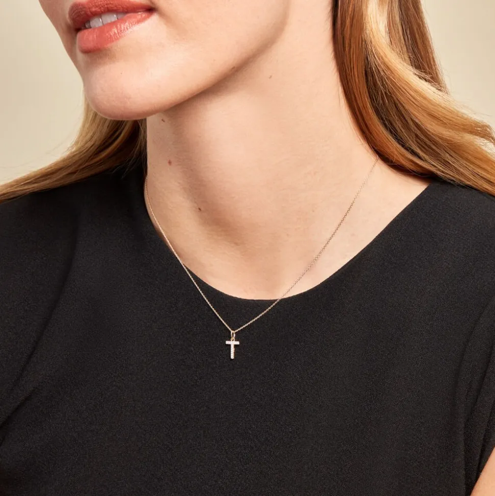 Pendentif Lettre T Or Jaune Oxyde