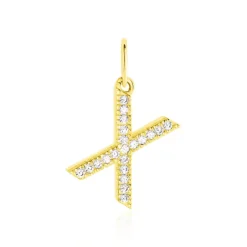 Pendentif Lettre X Or Jaune Oxyde